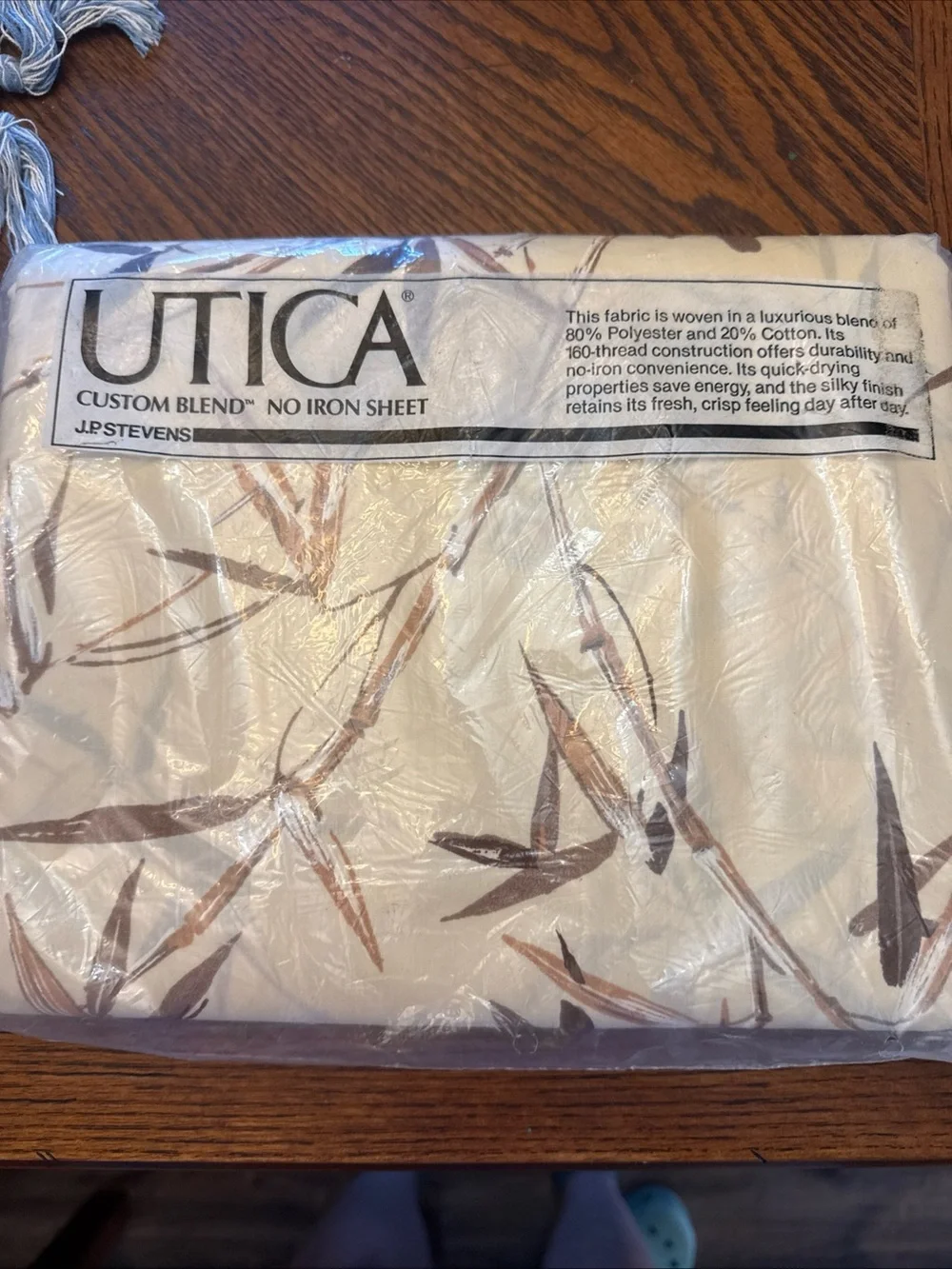 Utica Custom Blend No Iron King Flat Sheet Bangkok Bone New 108”x102